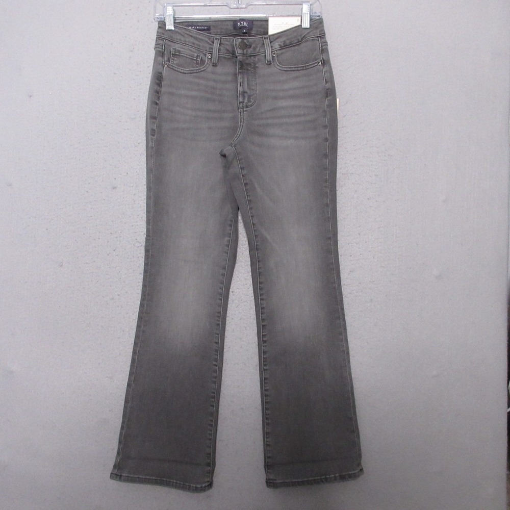 NYDJ Not Your Daughters Jeans 2 Gray Barbara Ankle Bootcut Lift‎ Tuck Tech NWT